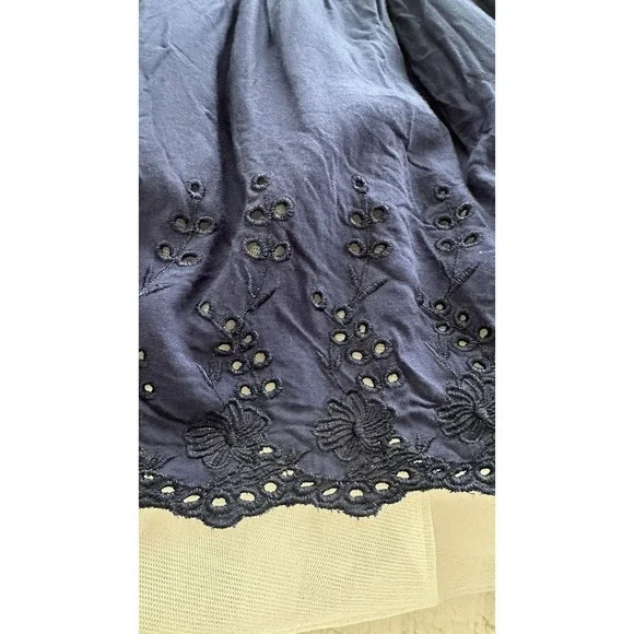 Girl's Blue & White Tulle Dress Fancy Bow Formal Size 5 Sleeveless Flower Party - Picture 8 of 13